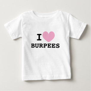 Ik hou van burpees grappige baby t-shirt voor pasg