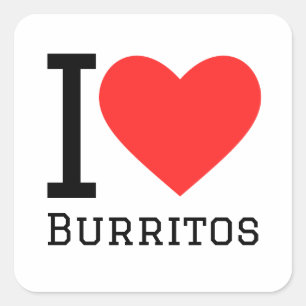 Ik hou van burritos vierkante sticker