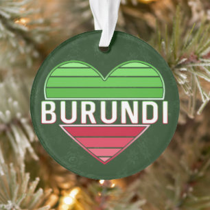 ik hou van burundi, burundese hart ornament