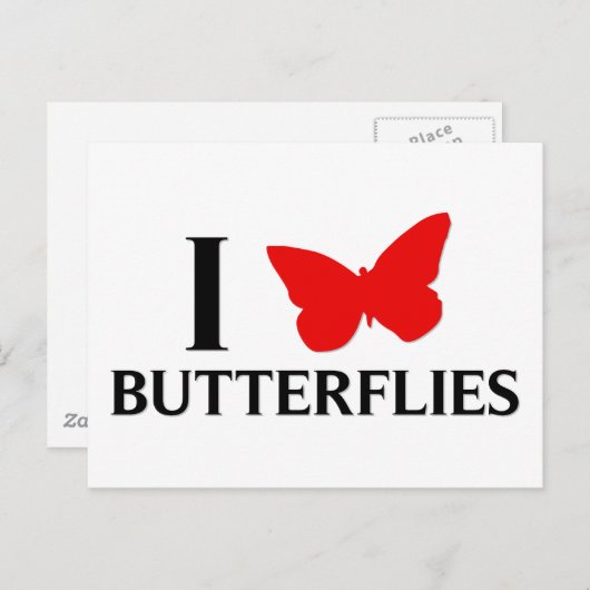 Ik hou van Butterflies Briefkaart (Voorkant / Achterkant)