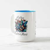 Ik hou van Butterflies Tweekleurige Koffiemok (Voorkant links)