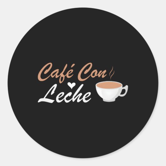 Ik hou van Cafe Con Leche Ronde Sticker (Voorkant)