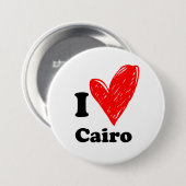 Ik hou van Cairo Ronde Button 7,6 Cm (Voorkant /achterkant)