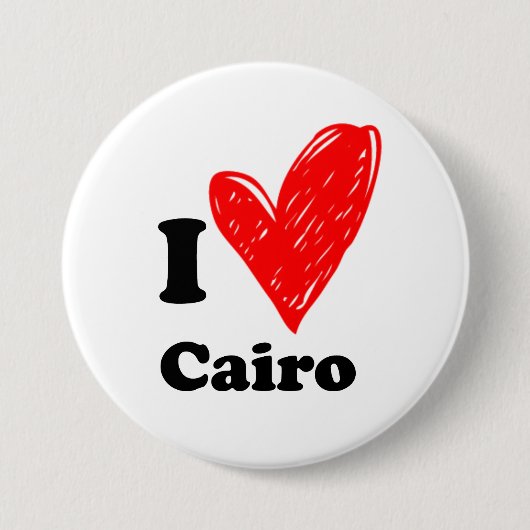 Ik hou van Cairo Ronde Button 7,6 Cm (Voorkant)
