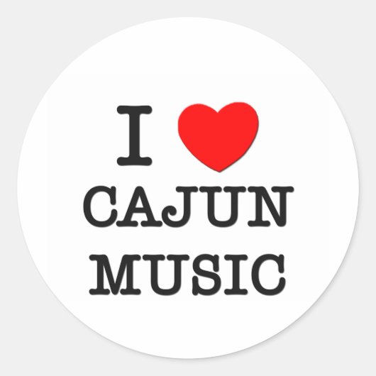 Ik hou van Cajun muziek Ronde Sticker (Voorkant)