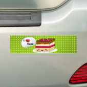 Ik hou van cake bumpersticker (Op auto)