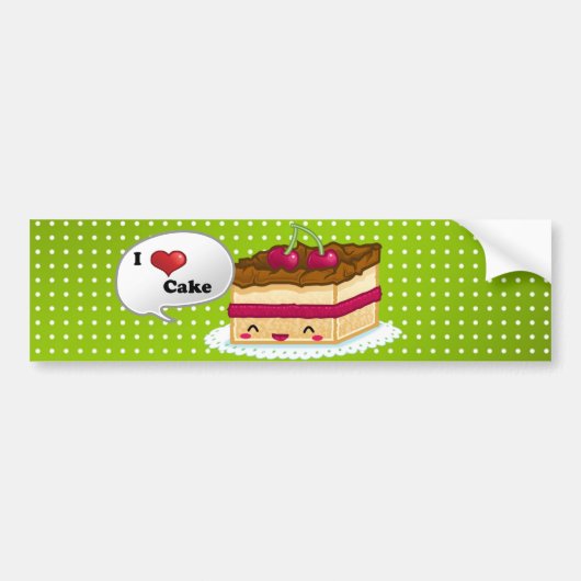Ik hou van cake bumpersticker (Voorkant)