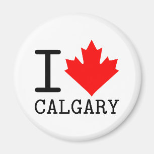 Ik hou van Calgary, Alberta Canada Maple Leaf Magneet