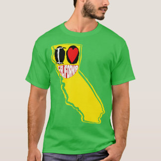 Ik hou van Californië glimlachend blij gezicht T-shirt