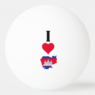 Ik hou van Cambodja Verticaal I Heart Country Flag Pingpongballen