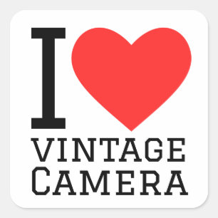 Ik hou van  camera vierkante sticker