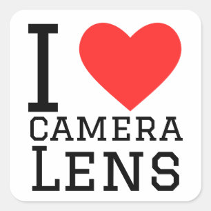 Ik hou van cameralens vierkante sticker