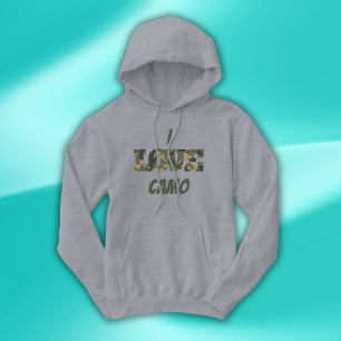 Ik hou van camouflage groen bruin   hoodie