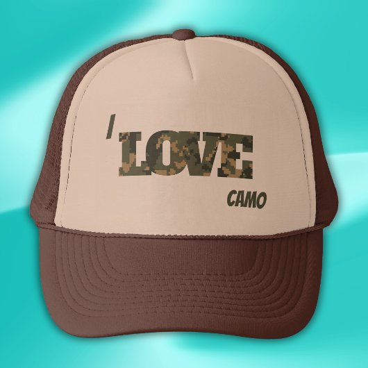 Ik hou van camouflage groen bruin | trucker pet