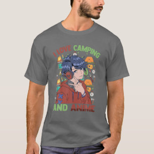 Ik hou van Camping en Anime - Cute Kawaii - Manga  T-shirt