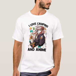 Ik hou van Camping en Anime - Kawaii Cute - Manga  T-shirt