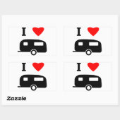 Ik hou van Camping Rechthoekige Sticker (Vel)