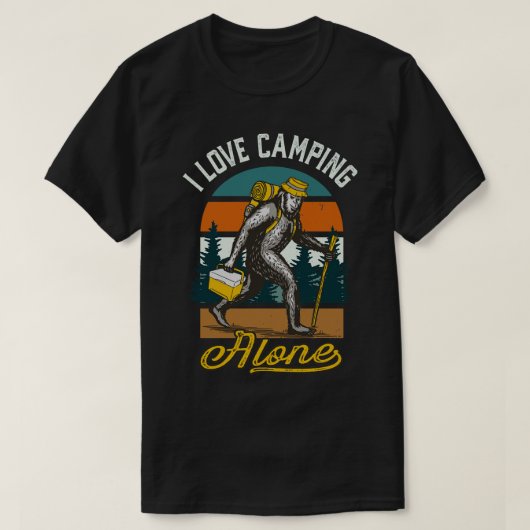 Ik hou van Camping Solo Sasquatch T-shirt (Design voorkant)