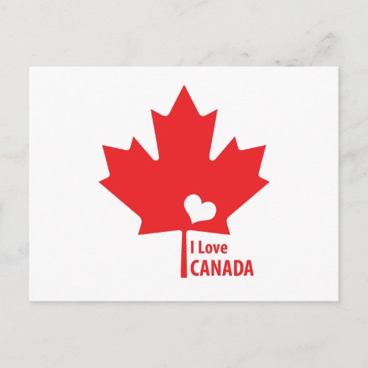 Ik hou van Canada Maple Leaf Briefkaart (Voorkant)