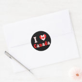 Ik hou van Canada Maple Leaf Heart Ronde Sticker (Envelop)