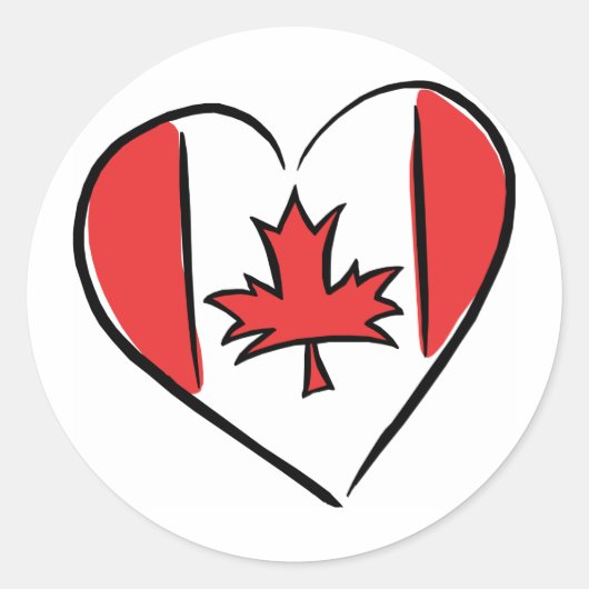 Ik hou van Canada Ronde Sticker (Voorkant)