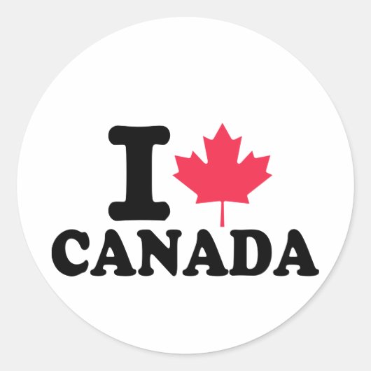 Ik hou van Canada Ronde Sticker (Voorkant)
