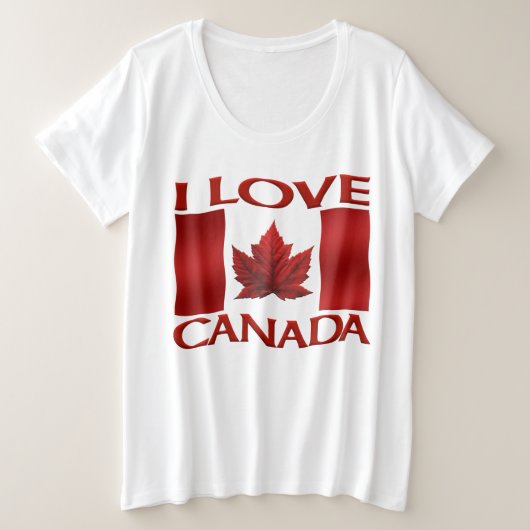 Ik hou van Canada T-shirt Women's Plus Size Canada (Design voorkant)