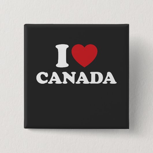 Ik hou van Canada Vierkante Button 5,1 Cm (Voorkant)