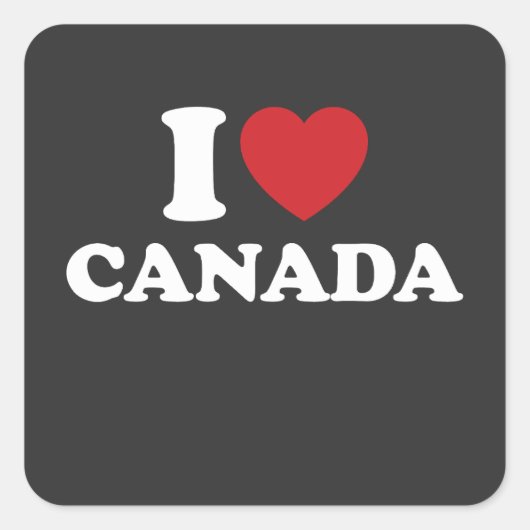 Ik hou van Canada Vierkante Sticker (Voorkant)