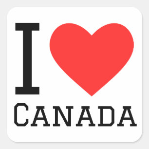 Ik hou van Canada Vierkante Sticker