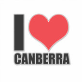 Ik hou van Canberra Sticker (Voorkant)
