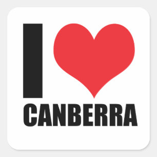 Ik hou van Canberra Vierkante Sticker