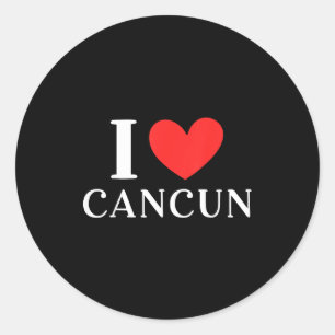 Ik hou van Cancun Mexico Vakantie _3 Ronde Sticker