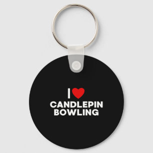 Ik hou van Candlepin Bowling T Shirt Sleutelhanger