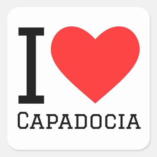 Ik hou van capadocië vierkante sticker (Voorkant)