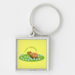 Ik hou van capibara's sleutelhanger