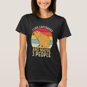 Ik hou van Capybaras en misschien 3 mensen Capibar T-shirt