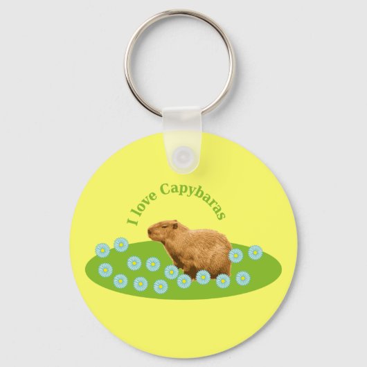 Ik hou van Capybaras Sleutelhanger (Voorkant)