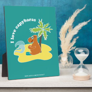 Ik hou van capybara's Tropisch strand kunst Fotoplaat