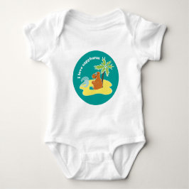 Ik hou van capybara's Tropisch strand kunst Romper