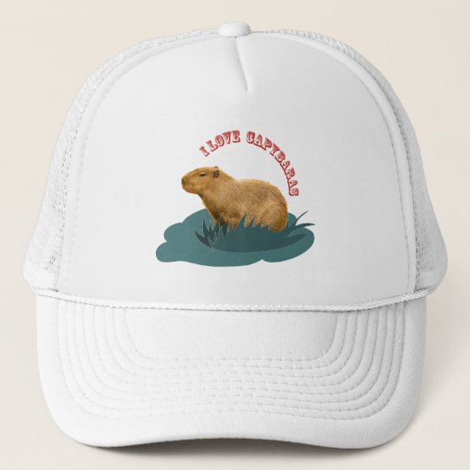 Ik hou van capybaras trucker pet (Voorkant)
