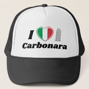 Ik hou van Carbonara Italiaanse hart vlag trucker  Pet