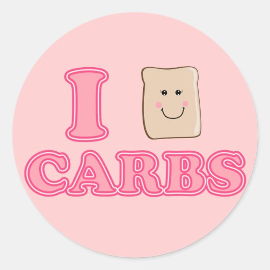 Ik hou van Carbs Ronde Sticker (Voorkant)