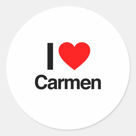 ik hou van carmen ronde sticker (Voorkant)
