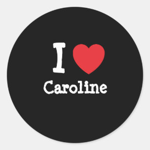 Ik hou van Caroline hart T-shirt Ronde Sticker