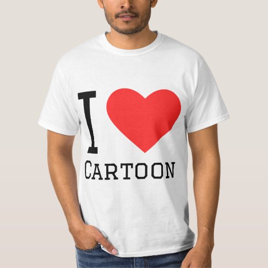 Ik hou van cartoons t-shirt (Voorkant)