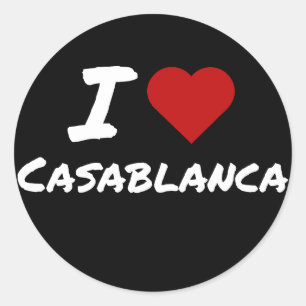 Ik hou van Casablanca stad Marokko  Ronde Sticker