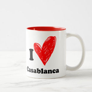 Ik hou van Casablanca Tweekleurige Koffiemok
