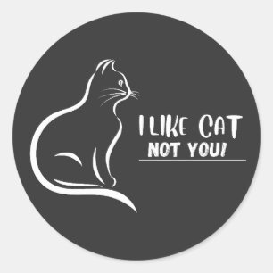 Ik hou van Cat, niet van jou Ronde Sticker