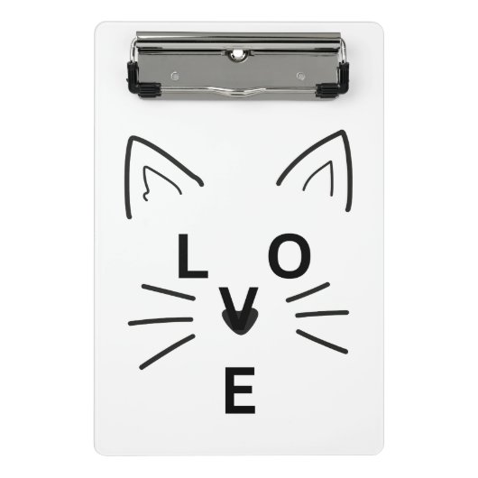 Ik hou van Cat Schattige Meow Meow Mini Klembord (Voorkant)